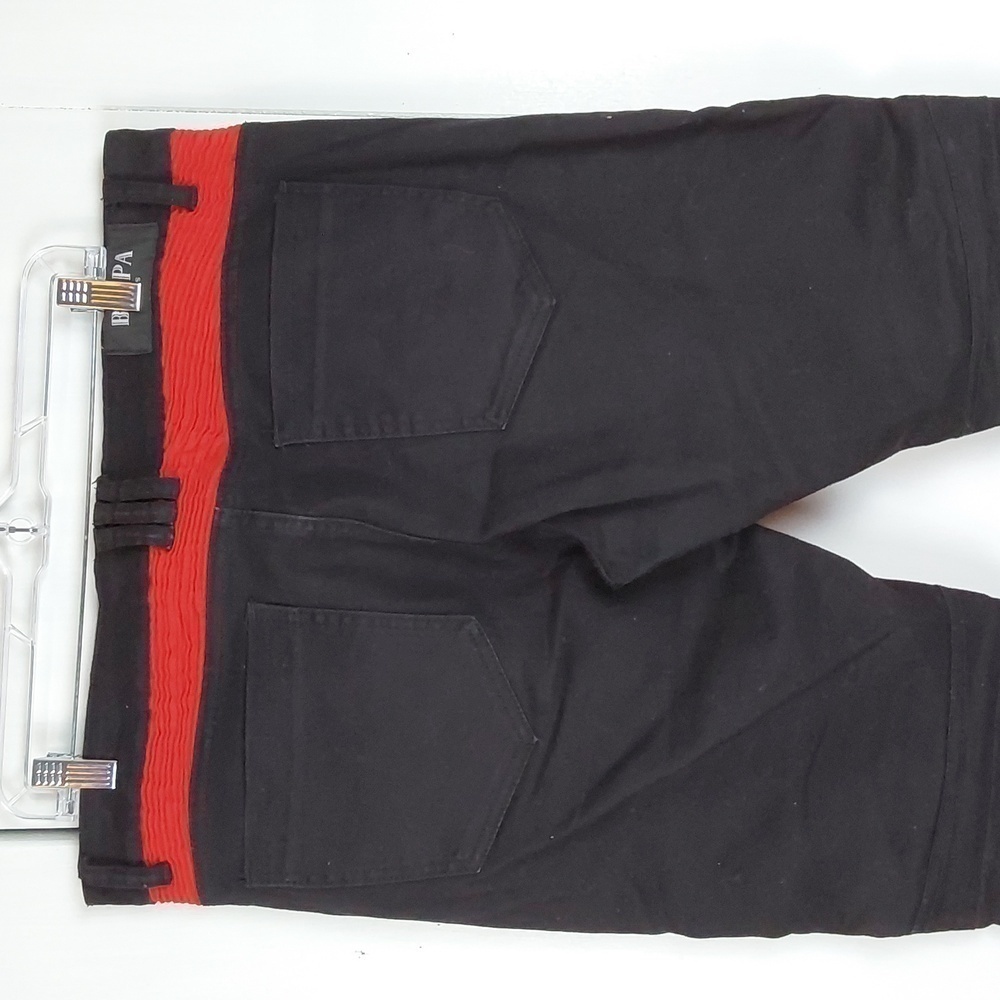 Bie PA Mens Black/Red Denim jeans Vintage streetwear moto Edgy Sz.38 - Picture 5 of 8